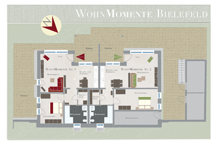 Boardinghouse WohnMomente · Bielefeld · grafik © by silvia priebe.